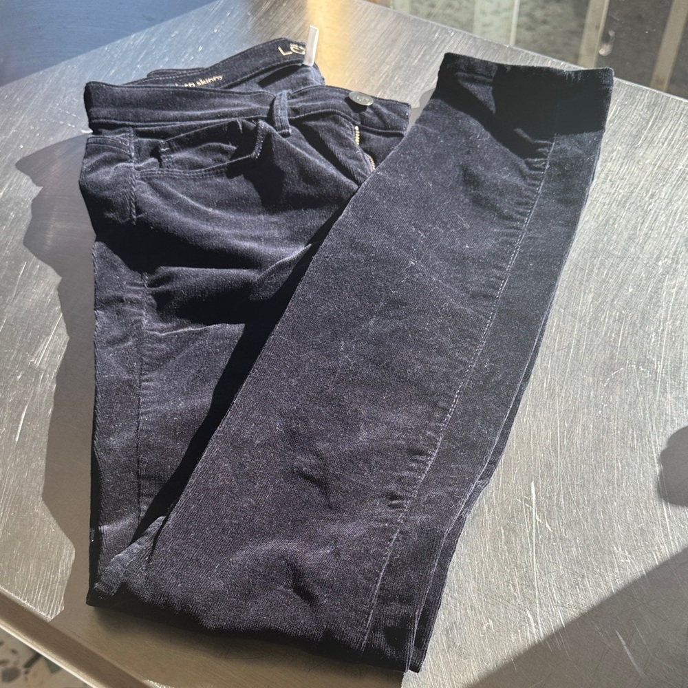 Loft Navy Modern Skinny Corduroy Pants